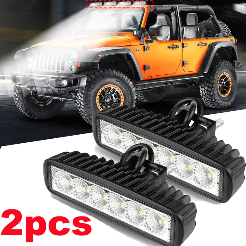 Car Work Light 6LED DRL Spotlight High Bright Waterproof Cars Offroad Truck Universal Night Safety Driving Headlight Accessories